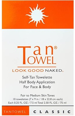 #ad Tan Towel Half Body Classic 10 Pack NEW FRESH $28 Retail $19.99