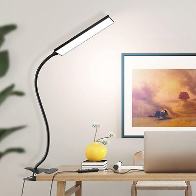 #ad #ad LED Desk Lamp Gooseneck Adjustable Lamp with Clamp Eye Caring Reading Desk Light $12.29