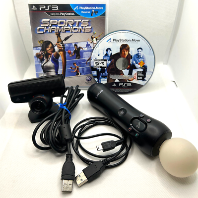#ad PLAYSTATION MOVE BUNDLE PS3 Sports Champions Camera Move Controller Tested $54.95
