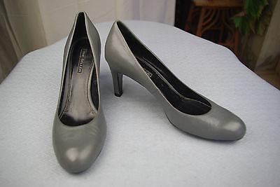 #ad Court Shoes THE SELLER all Leather Grey T 395 Very Good Condition $16.62