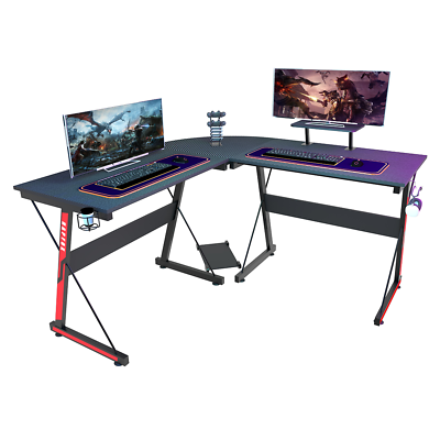 51quot; L Shaped Computer Desk Gaming Desk E sports Table Laptop PC Study Writing $111.49
