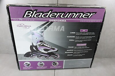 #ad Bladerunner Performa Roller Blades Sz 8 Inline Skates 78mm Purple Gray $47.99