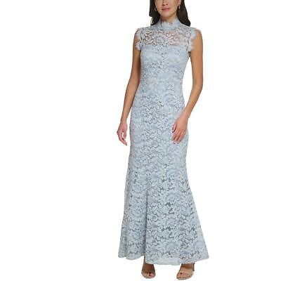 #ad Eliza J Womens Blue Lace Long Wedding Evening Dress Gown 10 BHFO 2377 $101.30