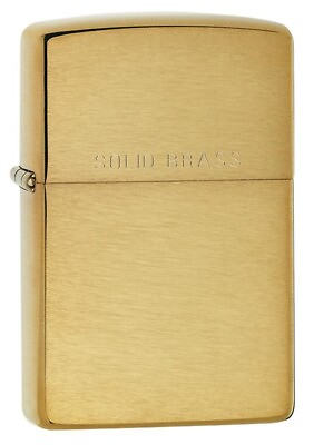 #ad Zippo 204 Classic Brushed Solid Brass Finish Lighter Full Size $18.50