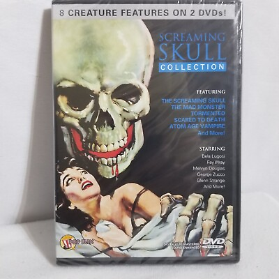 #ad Screaming Skull Collection 8 Creature Features on 2 DVD#x27;s New Sealed Horror $19.77