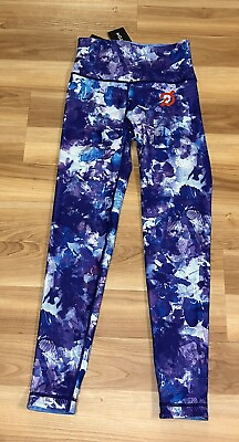 #ad Peloton x WITH Womens Workout Yoga Leggings Blue Watercolor Abstract Size Small $39.99