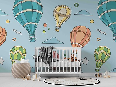 #ad 3D Cartoon Hot Air Balloon Cloud Wall Murals Wallpaper Murals Wall Sticker AU $249.99
