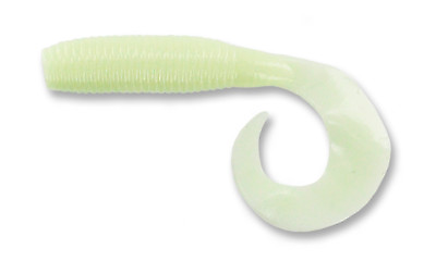 #ad Yamamoto Grub Single Curly Tail 40 20 038 Luminous White 4 Inch Fishing Bait $11.45
