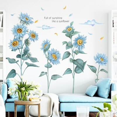 #ad Removable Blue Flower Decal Wall Sticker Vinyl Mural Art Bedroom Kids Home Decor $24.99
