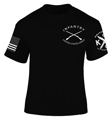 #ad Infantry shirt with CIB US ARMY Knives Out Veteran Patriot American $22.00