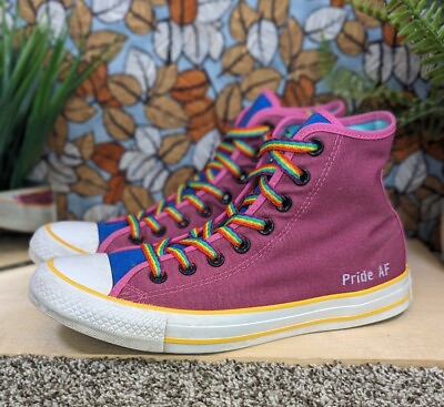 #ad Converse All Star Pride AF High Top Cross Women#x27;s Size 9.5 Comfort Sneakers $26.88