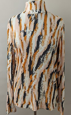 #ad XL Penelope LuLaRoe High Mock Neck Long Sleeve Top Cute Multicolor Tie Dye 07 $18.90