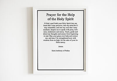 #ad Prayer For The Help Of The Holy Spirit Poster Print Watercolor Art Artwall Home $29.99