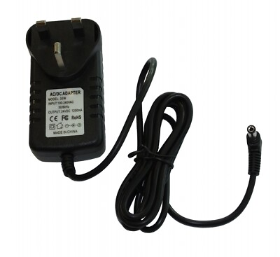 #ad 24V 1.2A UK Plug Adapter with with right angle plug 5.5x2.1 Rev. 2412POW REV UK $20.27