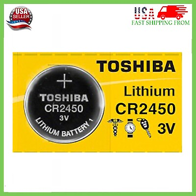 #ad New Brand New Toshiba CR2450 CR 2450 3 Volt Lithium Coin Battery Free Shipping $1.70