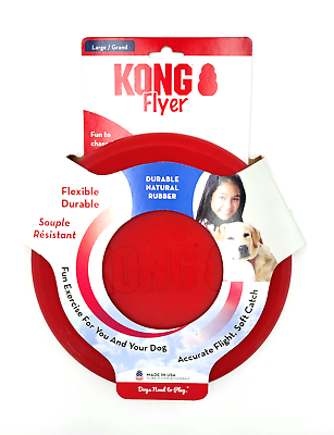 #ad KONG Flexible Flyer LARGE 9quot; Durable Soft Rubber Frisbee Dog Fetch Toy $15.89