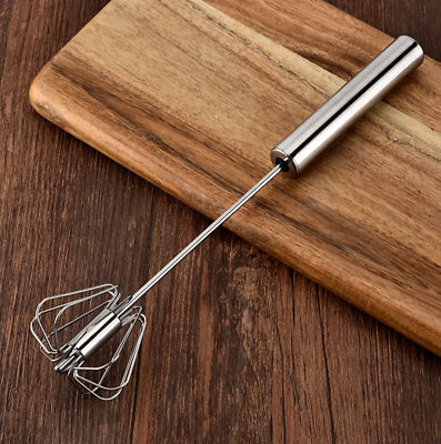 #ad Semi Automatic Egg Whisk Hand Push Egg Beater Stainless Steel $4.99