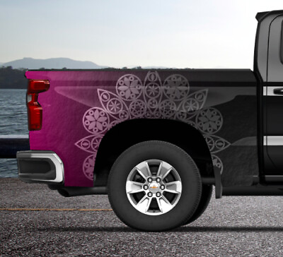 #ad Boho Mandala Zen Hot Pink Truck Wrap Vinyl Bed Side Graphic Decal Tailgate DSPS $236.56