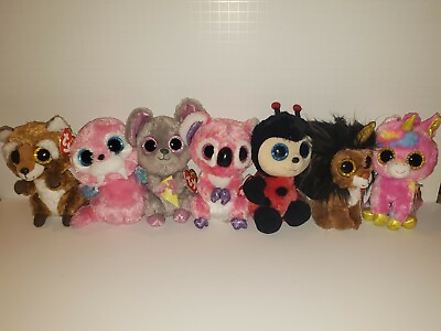 #ad Lot Of 7 Ty Beanie Boos 6quot; Rusty Tusk Kacey Izzy Squeaker Ramsey amp; Fantasia $62.00