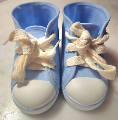 #ad Cricket Doll Shoes Blue White Lace Plastic Sneakers SHOES CLEAN NO ISSUES $14.90