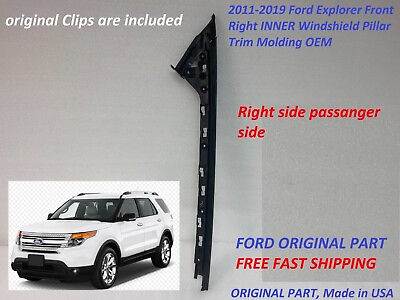#ad For 2011 2019 Ford Explorer Front Right INNER Windshield Pillar Trim Molding OEM $23.00