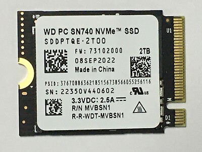 #ad WD pc SN740 512GB 1TB 2TB M.2 2230 SSD NVMe PCIe4x4 For Steam Deck ASUS ROG Flow $49.14