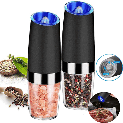 #ad Set Of 2 Electric Salt And Pepper Grinder Automatic Coarseness amp; gravity Sensor $18.99