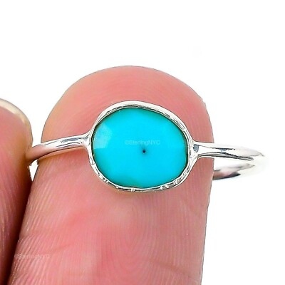 #ad Gift For Her Natural Arizona Turquoise Statement Ring Size 9.5 925 Silver $7.99