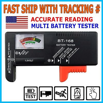 #ad Universal Digital LCD Battery Checker Volt Tester Cell AA AAA C D 9V Button $6.49