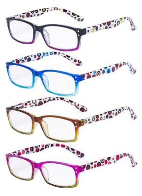 #ad Eyekepper Ladies Reading Glasses 4 Pack Women Readers Cute Dot Spring Hinge $16.99
