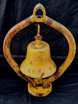 #ad Rare Vtg Harvard Lock Co. US Navy WWII Era Cast Iron Boat Ship Bell amp; Carriage $499.99