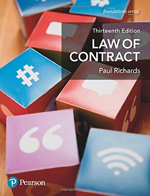 #ad Law of Contract Foundation Studies in Law Series by Richards Paul Book The $11.98