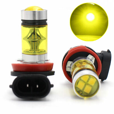 #ad Pair LED Fog Light Bulbs H8 H11 Amber 6000K Yellow Driving Lamp Bulb DRL $9.89