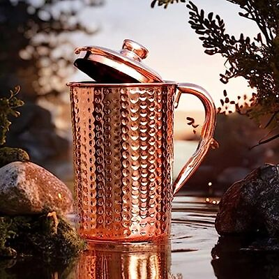 #ad Handmade Hammered Drinking Water Copper Pitcher for Ayurveda Health Benefits ... $39.70