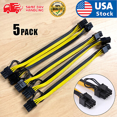 #ad #ad 5pcs 20cm Quality Breakout Cable 6Pin to 8Pin 62Pin PCI E Cable 18AWG Mining $13.98