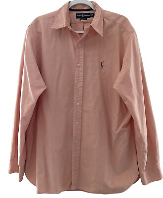 #ad Polo Ralph Lauren mens dress shirt XL Light Pink Peach $25.00