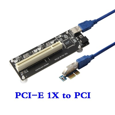 #ad PCI E Express X1 to PCI Riser Extend Adapter Card With USB 3.0 Cable new $23.80