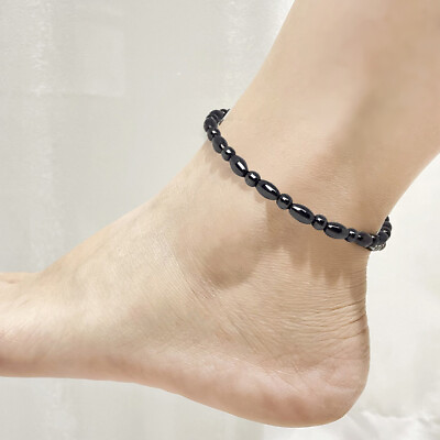 #ad 25cm Weight Loss Anklet Black Stone Light Magnetic Therapy Bracelet or Anklet $4.14