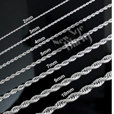 #ad Stainless Steel Rope Chain Trendy Durable Premium Quality Men#x27;s Women#x27;s Necklace $7.75