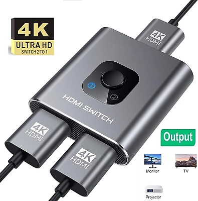 #ad Bi Directional 4K HDMI 2.0 Cable Switcher Splitter HUB 2 in 1 out amp; 1 in 2 out $9.97