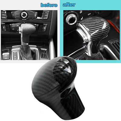 #ad Gear Shift Knob Cover Head Trim Carbon Fiber ABS Center Console Inner Shifter $14.99