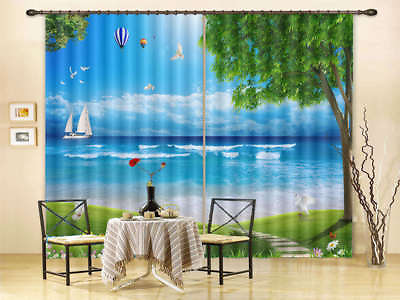 #ad Hot Balloon Float Sea 3D Curtains Blockout Photo Printing Curtains Drape Fabric AU $179.99