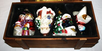 #ad 2003 THOMAS PACCONI CLASSICS Large Blown Glass Ornaments SET OF 4 $55.00