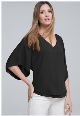 #ad Express Kimono Sleeve Blouse Solid Black New With Tags $24.99