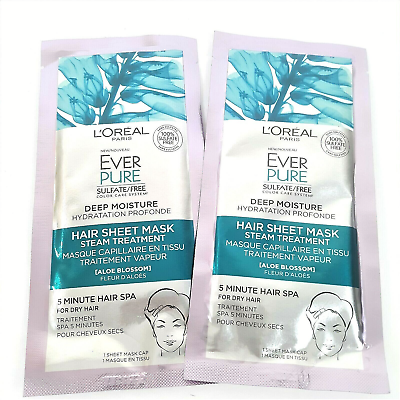 #ad L#x27;Oreal Deep Moisture Hair Mask Steam Treatment Ever Pure 2 Packs $10.00