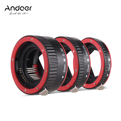 #ad Andoer Portable AF Macro Extension Tube Adapter Ring 13mm 21mm 31mm for Canon $18.46