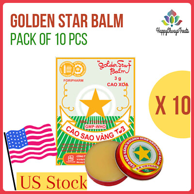 #ad 10 Tins of Golden Star Balms Vietnam Cao Sao Vang 3g each Authentic from Vietnam $13.52