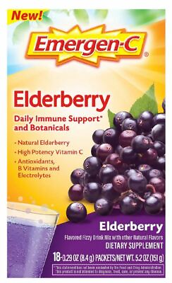#ad Emergen C Immune Vitamin C 1000mg Supplement Elderberry Fizzy Drink Mix 18 ct $23.99