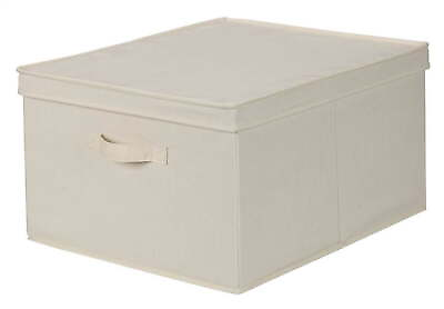 #ad Household Essentials Jumbo Canvas Storage Box with Lid 10quot; H x 19quot; W x 16quot; D $18.69