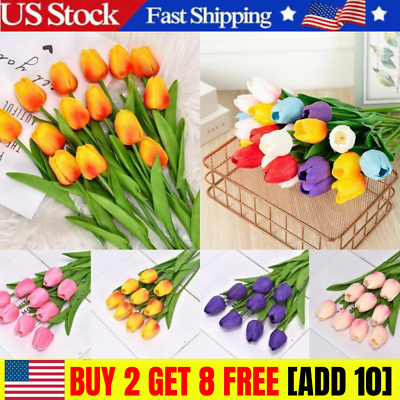 #ad 2024 Artificial Tulip Silk Bunch Flowers Bouquet Home Wedding Party Decor 1PCS $8.59